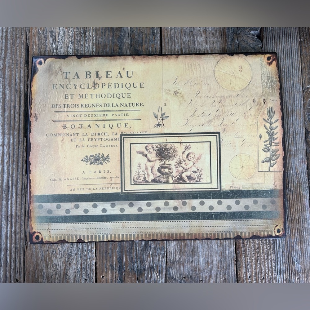 Vintage inspired metal plaque